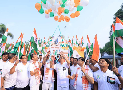 Unity march organised at Agartala in presence of Chief Minister Dr Manik Saha and other leaders at Agartala on November 10.